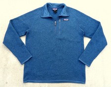 Patagonia Better Sweater 1/4 Zip Fleece Jacket Men's Sz M Big Sur Blue