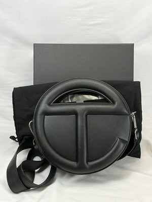 Telfar Circle Bag black Round Crossbody Unisex Leather Logo SPB JA-363887 