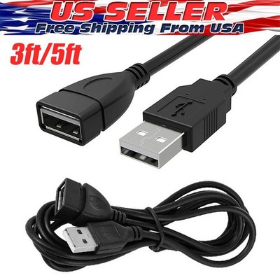 High-Speed USB to USB Extension Cable USB 2.0 Adapter Extender Cord Male/Female