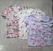 Nurse Scrub Tops Lot Just Be Womens Small Multicolor Cat Owl Nurse Veterinary