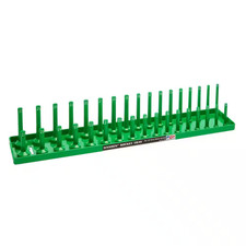 12 In. Drive Metric 2 Row Socket Holder In Green 12 In. Drive Metric 2 Row Socket Holder In Green