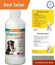 Durvet WormEze 8 oz Liquid, Easy Worm Treatment for Dogs Cats of All Ages