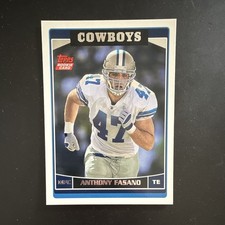 Topps 2006 Anthony Fasano Rookie Card #381 Dallas Cowboys Football NFL. rookie card picture