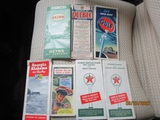 Lot of 6 Vintage Oil Company Road Maps + 1934 Quebec Highway & Tourist Map