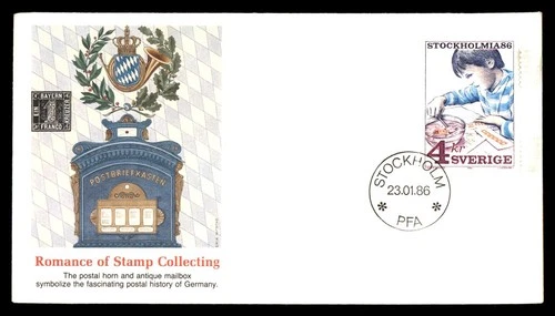 Mayfairstamps Sweden FDC 1986 Boy With Stamp Collection First Day Cover aax_1229
