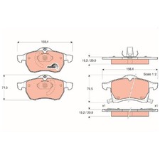 TRW Bremsbelagsatz Bremsklötze vorne 1605957 09195064 1605035 1605997 | 461649