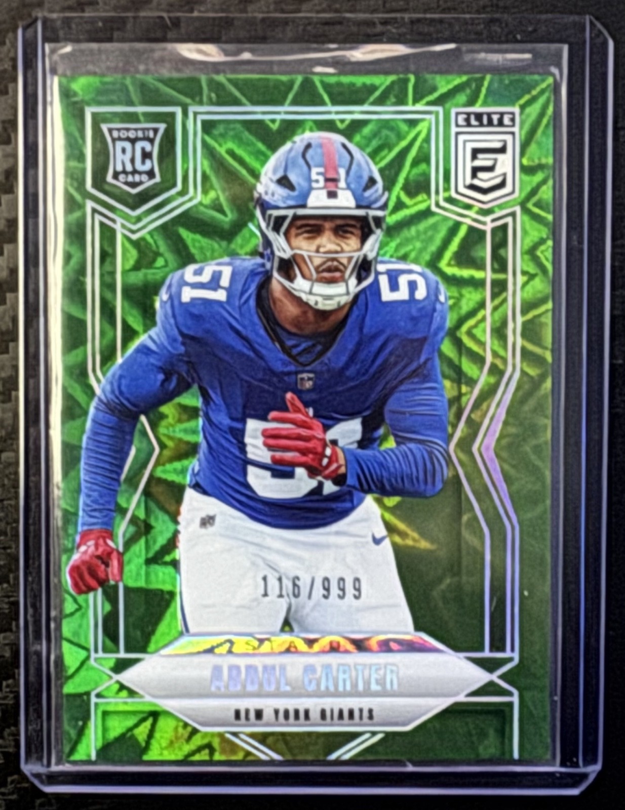 2025 Donruss Elite Abdul Carter Status Explosion Green /999 New York Giants #111