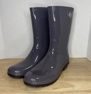 UGG Boots Womens Size 7 Gray Waterproof Rain Mid Calf Rubber Lined 1014452