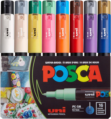 Uni  PC-1M Water-Based Paint Markers, Extra Fine Tip (0.7Mm), Assorted Colors, 1