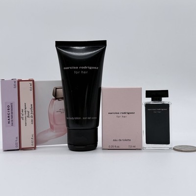 Narciso Rodriguez For Her Eau De Toilette 7.5ml, Body Lotion 50ml + 2 Samples