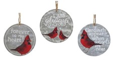 Cardinal Memorial Christmas Ornament Set, Memorial Inspirational Gift Decorat...