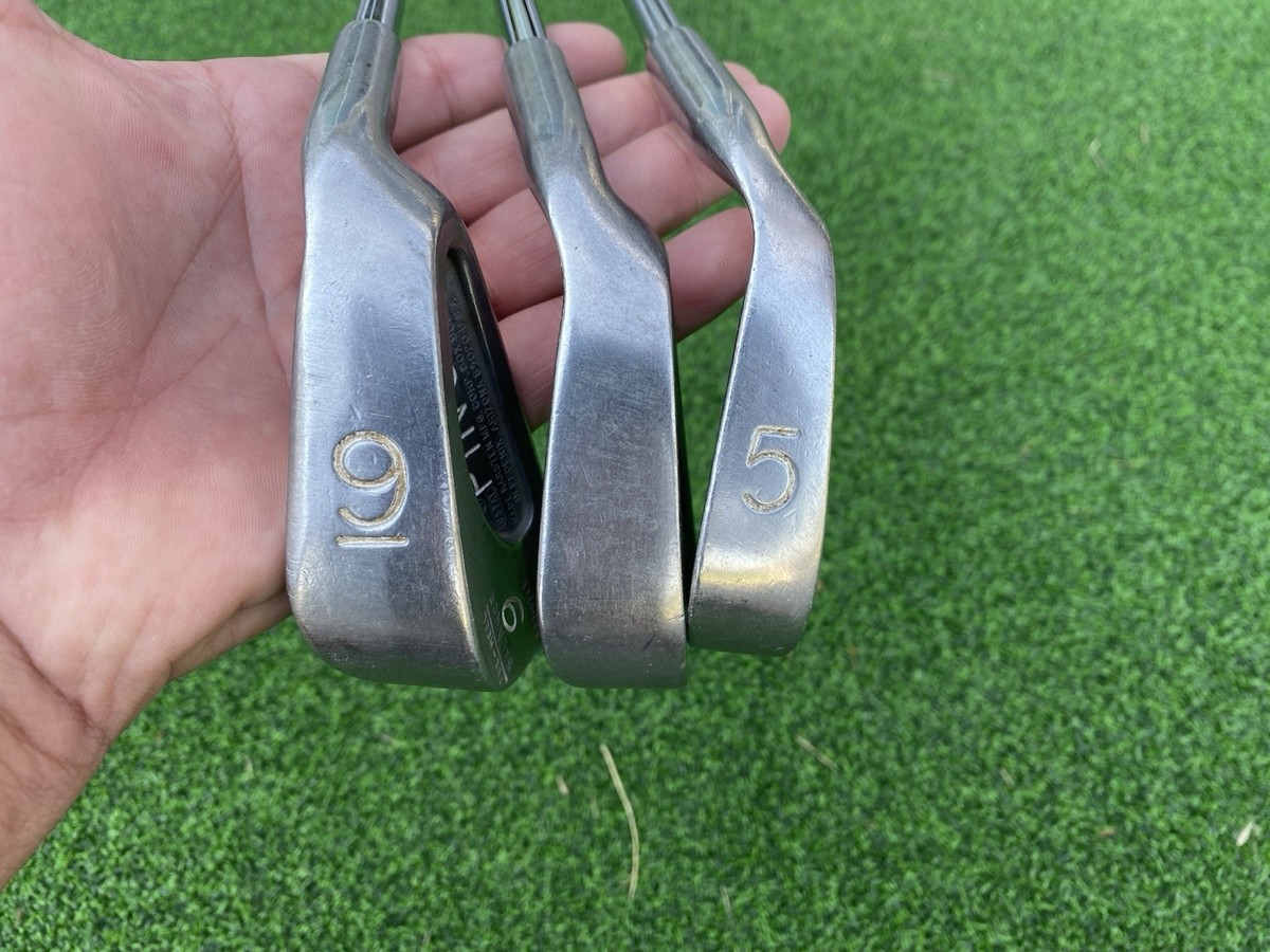 Lot De 5 Fers De Golf Ping Karsten 1 - Droitier, Point Orange, #3, #5, #7, #8, Arbre Acier Régulier, Occasion