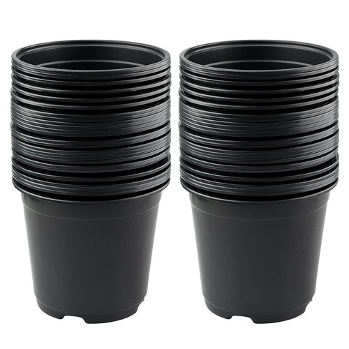 50 Pcs 6" Plastic Plants Nursery Seedlings Pots Flower Plant Container Seed S...
