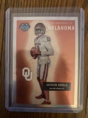2024 Bowman Chrome U Football Jackson Arnold Retro Insert Oklahoma Trading Card