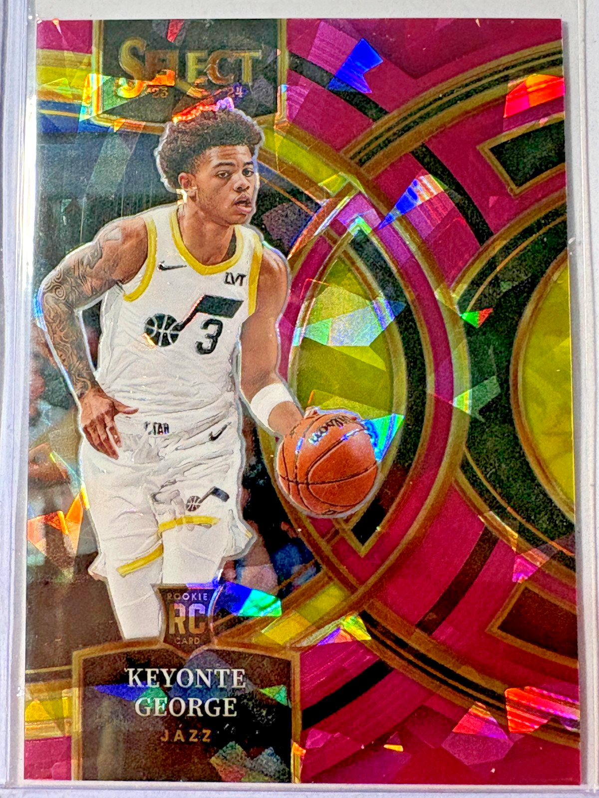 Keyonte George 2023-24 Select Prizms Pink Cracked Ice #109 Premier (RC) 58/99
