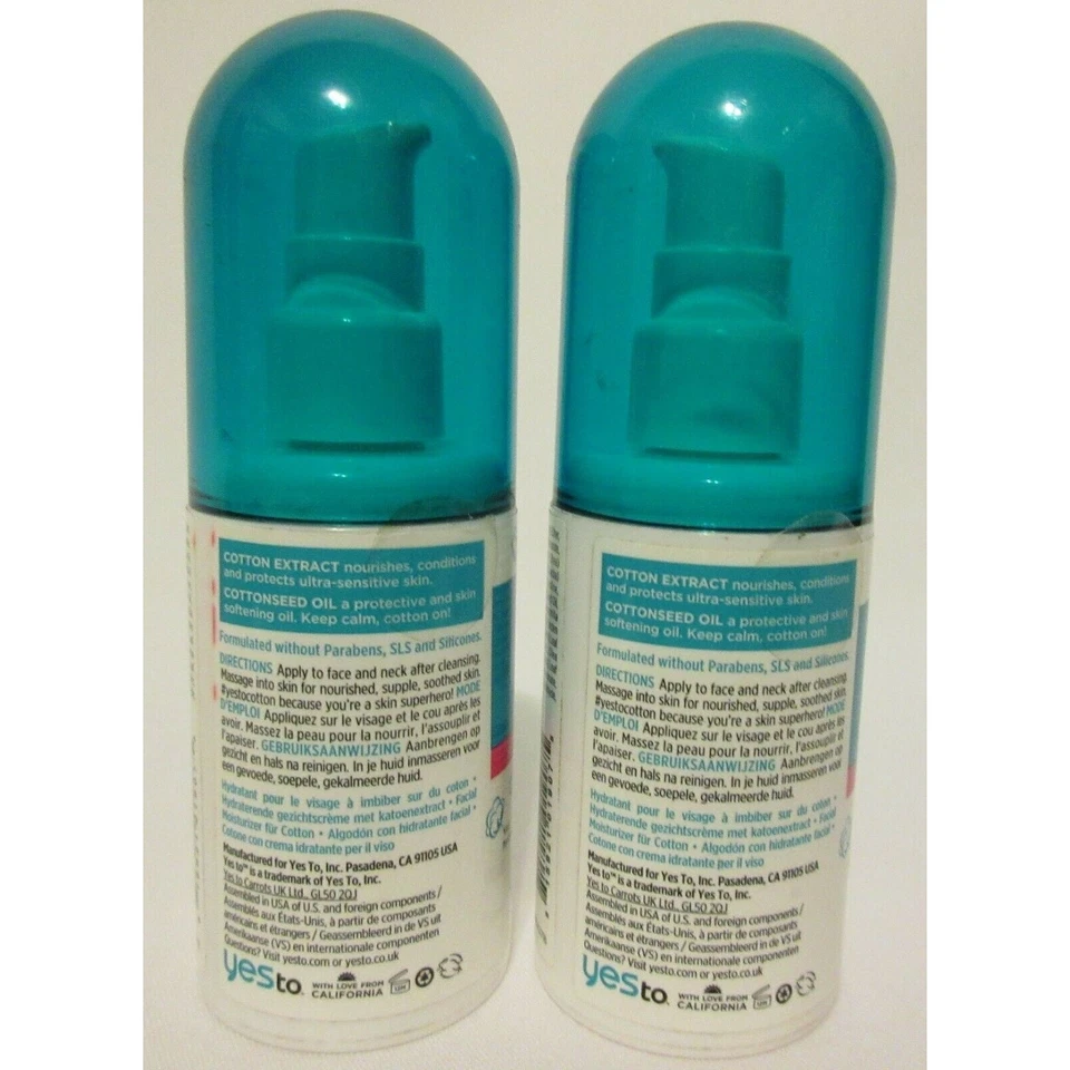 Yes to Cotton Comforting Facial Face Moisturizer Ultra Sensitive Skin Set of 2 - Image 4 of 4