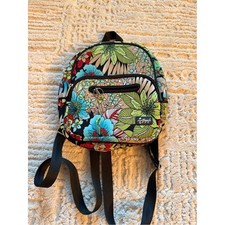 Colorful Floral Mini Backpack with Aqua Lime Flowers