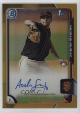 2015 Bowman Draft Chrome Pick Gold Refractor 24/50 Andrew Suarez Auto 0b0