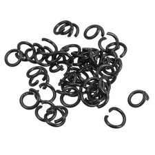 100Pcs Open Jump Rings 8mm Colorful O-ring Connectors Black