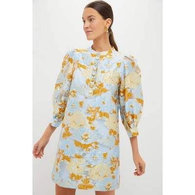 green emerald velvet dress Pomander Place Emerald Magnolia Floral Jacquard Samantha Dress Green / M main image 0