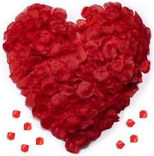 1200 PCS Artificial Silk Rose Petals Decoration for Romantic Night, Red
