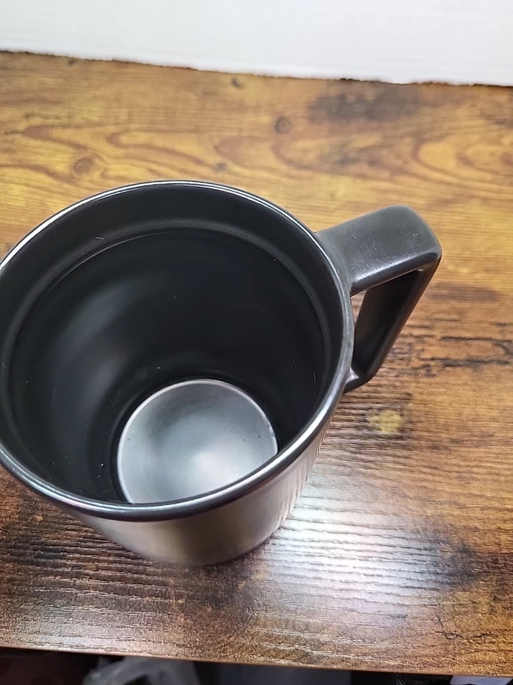 Starbucks Black Ceramic Rubber Bottom Travel Mug w/Lid/2018/14oz/Stylish  - Image 4 of 4