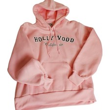 Hill Hollywood California Graphic Hoodie Pink XS Made in USA Sweatshirt