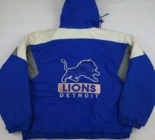 Vintage 1993 Detroit Lions NFL Game Day Puffer Coat Jacket Rare 90s Football XL 