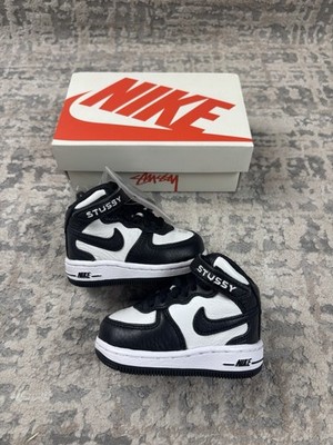 Größe 2,5 - Nike Stussy Air Force 1 Mid Kleinkind schwarz weiß DN4160-002