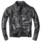 Café Racer Men's Biker Motorcycle Black Leather Jacket Genuine Soft Sheep skin