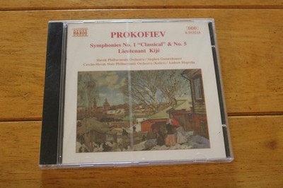 Prokofiev CD Symphonies No.1 Classical & No.5 Lieutenant Kije Naxos Suite NEW