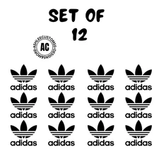 Set of 12 adidas vinyl decal stickers party decal color. Symbol only No Words