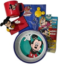 Mickey Mouse Disney Zak Designs Children Bowl Cup Bundle Keychain Magnet Gifts