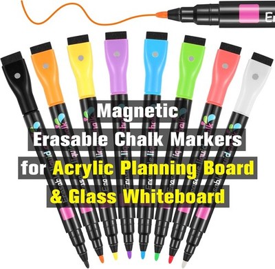 Liquid Chalk Markers for Acrylic Frid Calendar Planning Board Clear