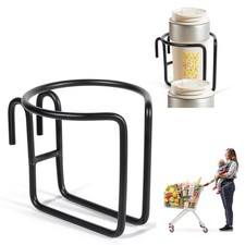 Black Stainless Steel Hanging Shopping Cart Cup Holder Coffee Drink Bottle