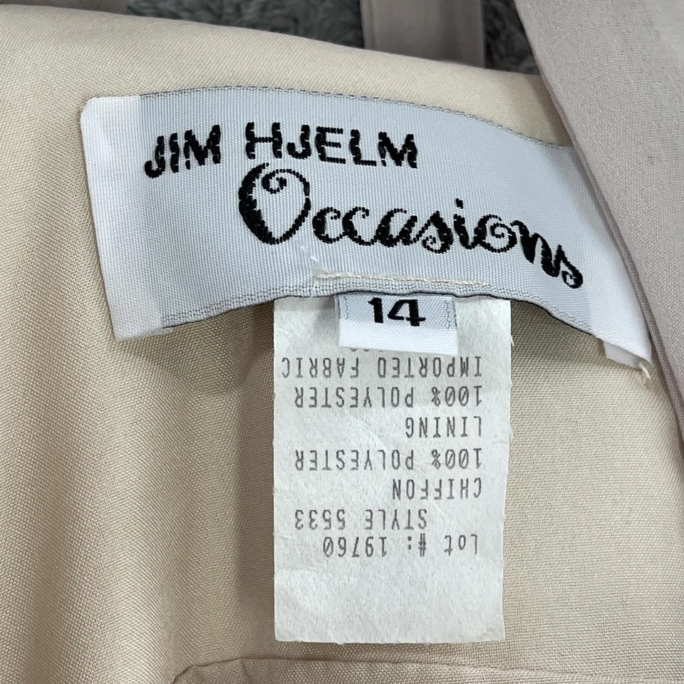 Vestido de Evento Jim Hjelm Mujer Fiesta Rubor Gasa Acanalado Halter Dama de honor Talla 14 Foto 4 de 4