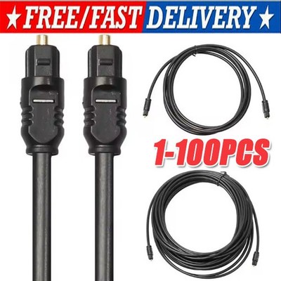 6FT Digital Fiber Optic Audio Cable Cord Optical TosLink for TV DVD AMP USA Lot