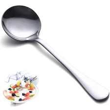 Soup Spoons Set 12 Pcs Premium Stainless Steel Round Spoons Heavy-Weight Dura...