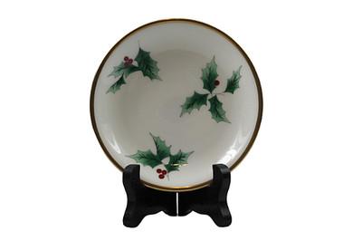 Mikasa Bone China Christmas Ribbon Holly Berry Round Coaster 4 3/4''