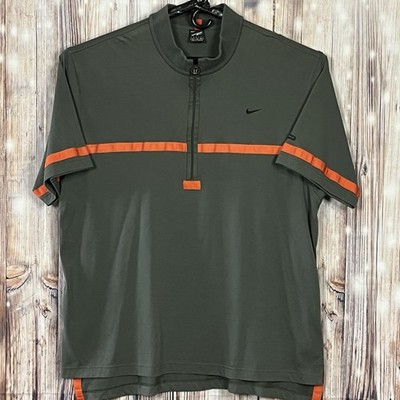 Nike Andre Agassi 90s Vintage CC Style 1/2 Zip Green Orange Tennis Polo XL RARE