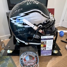 Brian Dawkins Philadelphia Eagles Autographed Football Helmet JSA