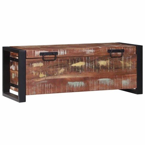 Aufbewahrungstruhen 80X30X30Cm Aus Solidem Recyceltem Holz Und Metall-image