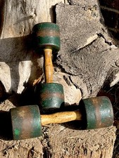 VINTAGE FRENCH DUMBELLS WEIGHTS SET 6 kg EACH STRONGMAN