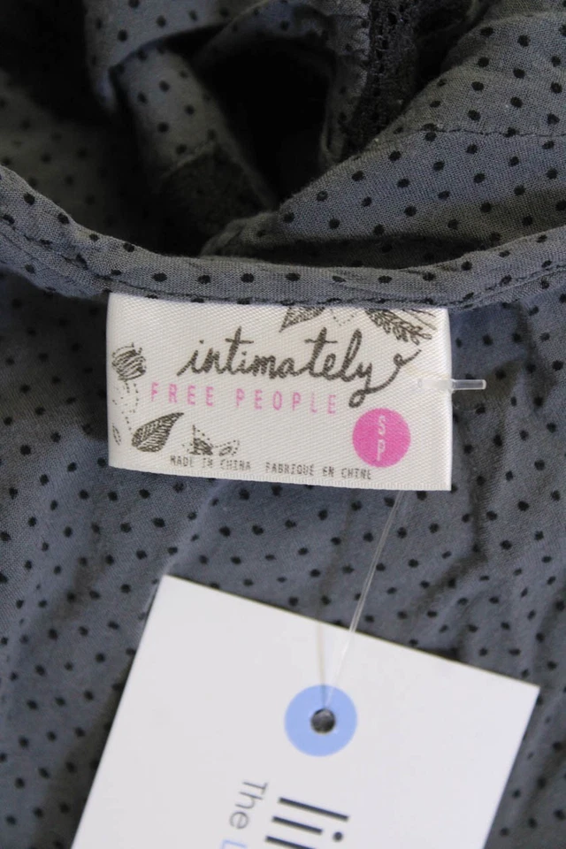 Túnica sin mangas a lunares gris oscuro talla S Intimately Free People para mujer Foto 4 de 4