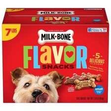 Milk Bone Flavor Snacks Small Dog Biscuits, Flavored Crunchy Dog Treats, 7 lb.