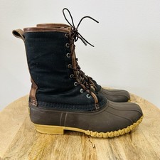 Vtg LL Bean Signature Maine Hunting Shoe Women's Waxed Canvas Duck Boots 10 M