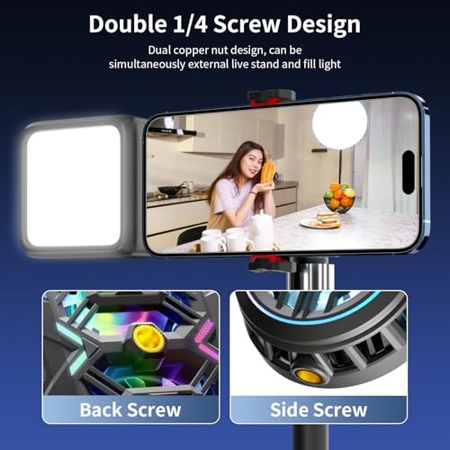 Cell Phone Cooler with LED Lights, Twin Turbo Digital Display Black - 第 5/7 張圖片
