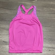 Ivivva Lululemon Girls Double Dutch Tank Top Dance Built in Bra Pink Size 10