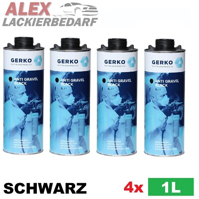4x 1 Liter GERKO UBS Steinschlagschutz SCHWARZ Konservierung Unterbodenschutz