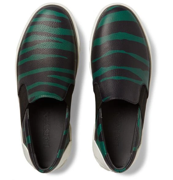 Lanvin — LANVIN Slip On Men's Sneakers Calfskin Nappa Leather Zebra UK9 US10 NWT